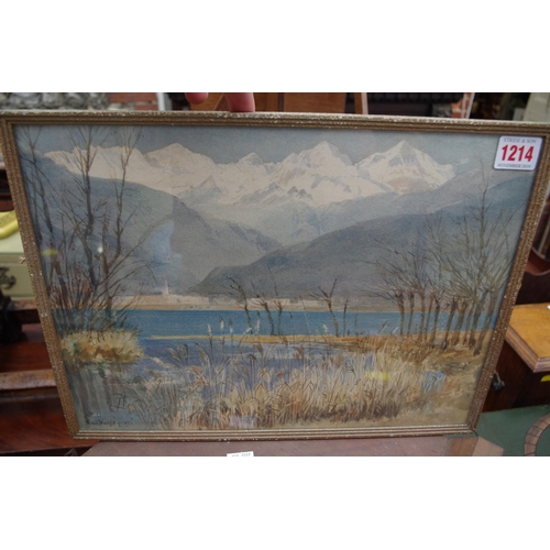 1190 - John Varley, a European lake scene, signed and dated '93, watercolour, 26 x 35.5cm; together with ma... 