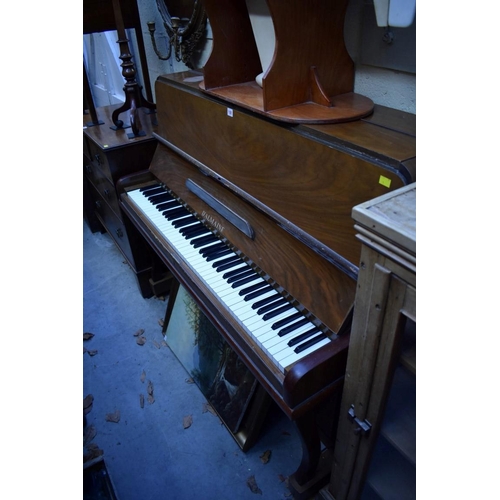 1181 - A D'Almaine walnut upright piano, No.26681, 133cm wide.