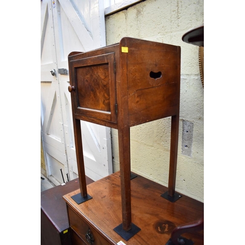 1185 - A George III mahogany pot cupboard, 36cm wide. 