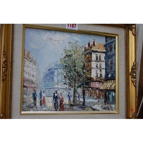 1187 - * Barnett, Paris scenes, a pair, each signed, oil on canvas, 19 x 24.5cm. ... 