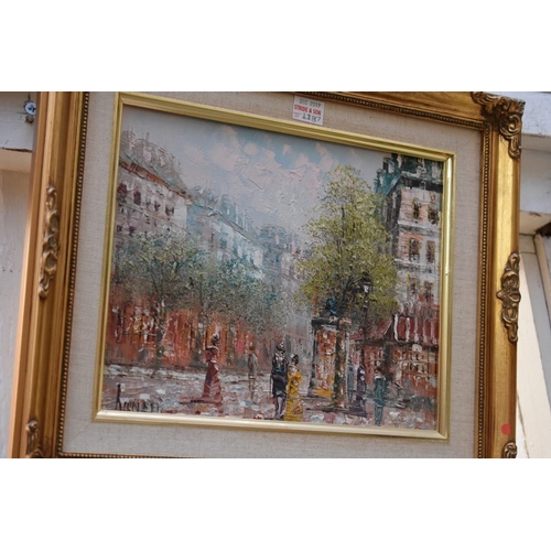 1187 - * Barnett, Paris scenes, a pair, each signed, oil on canvas, 19 x 24.5cm. ... 