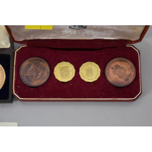 293 - Coins: a Sierra Leone 'First National Currency Independence 1961' six coin set; together with a Jers... 