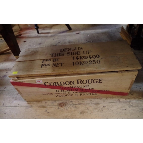 98 - A 600cl methuselah bottle of Mumm & Co Cordon Rouge NV Champagne, in original wooden carton... 