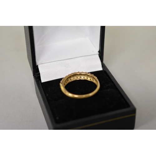 410 - A fancy yellow diamond pave set gold ring, hallmarked 9ct, 0.4ct approximately, 2.7g total weight.... 