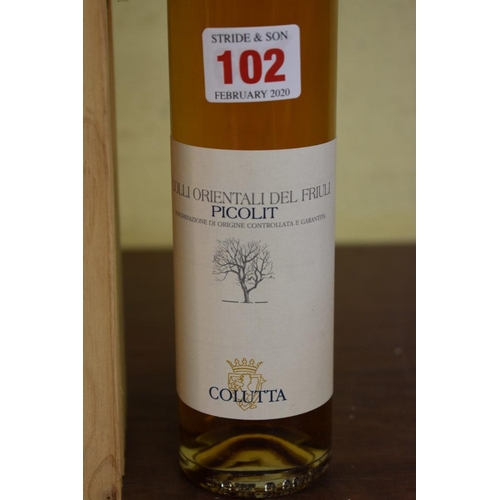 102 - A 37.5cl bottle of Colli Orientali Del Fruili Picolit, 2008, in owc.