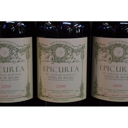 57 - Six 75cl bottles of Epicurea de Chateau Martinat, 2000, Cotes de Bourg. (6)PLEASE NOTE: ADDITIONAL V... 