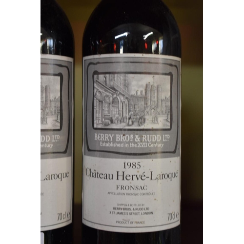 68 - Two 70cl bottles of Chateau Herve-Laroque, 1985, Fronsac, Berry Bros. (2)