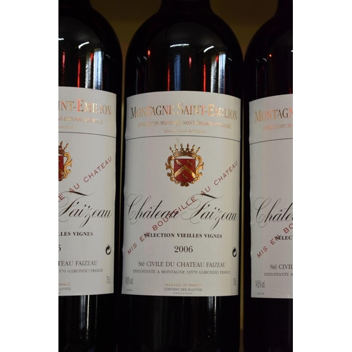 72 - Six 75cl bottles of Chateau Faizeau Vieilles Vignes, 2006, Montagne St Emilion. (6)PLEASE NOTE: ADDI... 