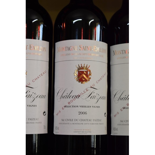 73 - Six 75cl bottles of Chateau Faizeau Vieilles Vignes, 2006, Montagne St Emilion. (6) PLEASE NOTE: ADD... 