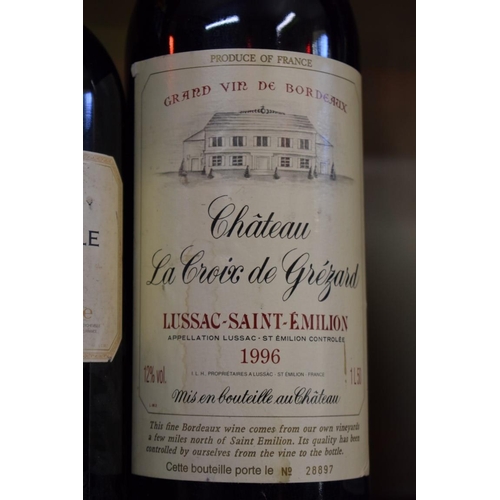 76 - A 150cl magnum bottle of Chateau La Croix de Grezard, 1996, Lussac St-Emillion; together with a 75cl... 