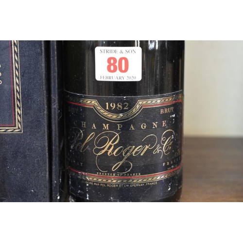 80 - A 75cl bottle of Pol Roger cuvee Sir Winston Churchill 1982 vintage champagne, in card box.... 