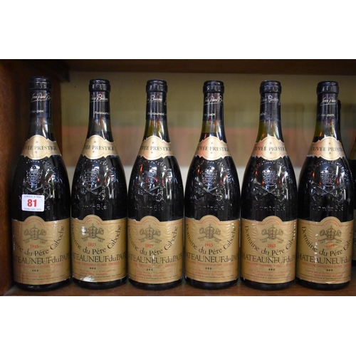 81 - Six 75cl bottles of Chateauneuf du Pape, Cuvee Prestige, 1986, Domaine Pere Caboche. (6)PLEASE NOTE:... 