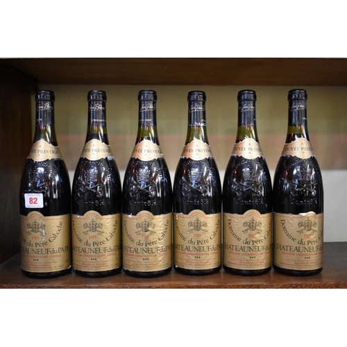 82 - Six 75cl bottles of Chateauneuf du Pape, Cuvee Prestige, 1986, Domaine Pere Caboche. (6)PLEASE NOTE:... 