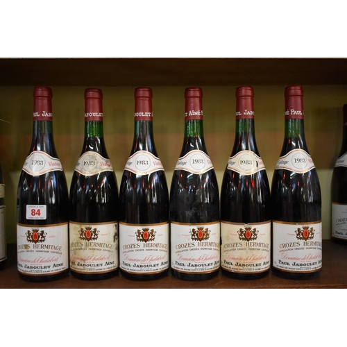 84 - Six 75cl bottles of Crozes Hermitage Domaine Thalabert, 1983, Paul Jaboulet. (6)PLEASE NOTE: ADDITIO... 