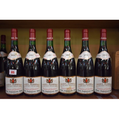 85 - Six 75cl bottles of Crozes Hermitage Domaine Thalabert, 1983, Paul Jaboulet. (6) PLEASE NOTE: ADDITI... 