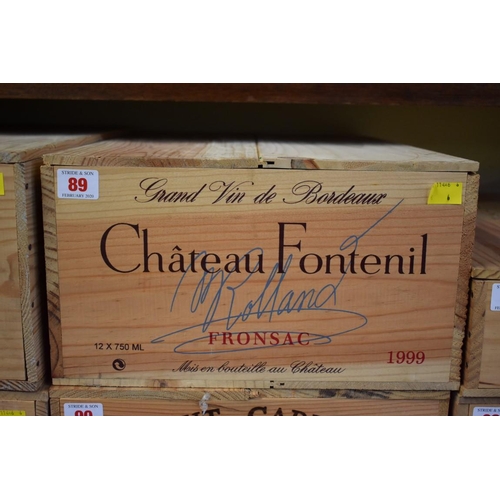 89 - A case of twelve 75cl bottles of Chateau Fontenil, 1999, Fronsac, in owc. (12)PLEASE NOTE: ADDITIONA... 