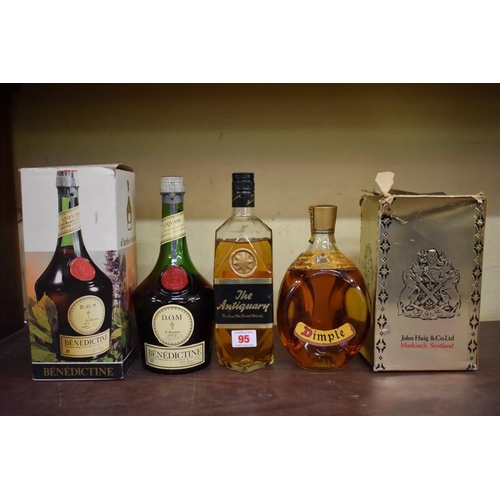 95 - A 26 2/3 fl.oz. bottle of Dimple whisky; together with another 26 2/3 fl.oz. bottle of The... 