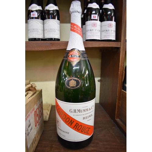 98 - A 600cl methuselah bottle of Mumm & Co Cordon Rouge NV Champagne, in original wooden carton... 