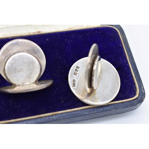 336 - A cased set of four Edwardian silver place markers, by Sampson Mordan & Co, Chester 1907, 1... 