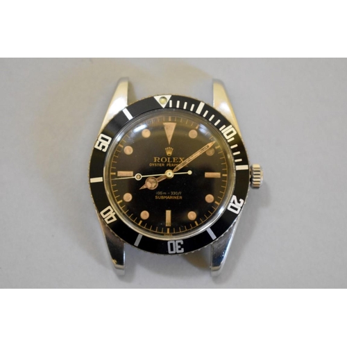 499 - A rare circa 1958 'Rolex Submariner' stainless steel automatic wristwatch, 36mm, Ref 6536/1, cal 103... 