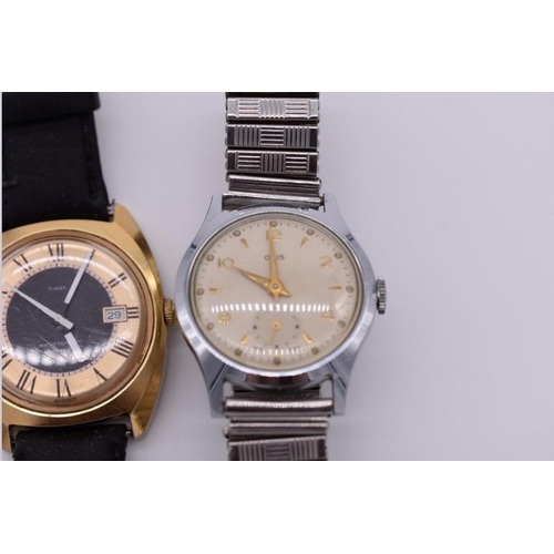 516 - A vintage Oris stainless steel manual wind wristwatch, on later expanding bracelet; together with a ... 