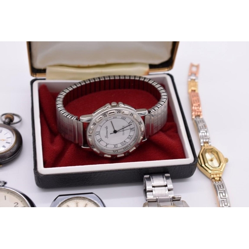 524 - A selection of vintage and modern wristwatches; together with various pocket watches.... 