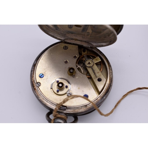 528 - Two silver pocket watches, one inscribed 'The Express English Lever', Chester 1899, key wind.... 