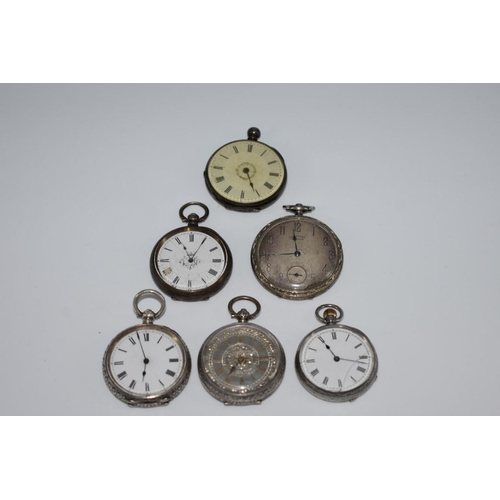 534 - A silver pocket watch; together with two others stamped 935; an 800 example etc. (6)... 