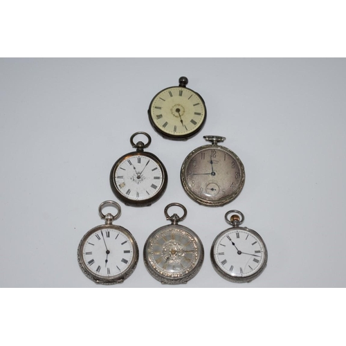 534 - A silver pocket watch; together with two others stamped 935; an 800 example etc. (6)... 