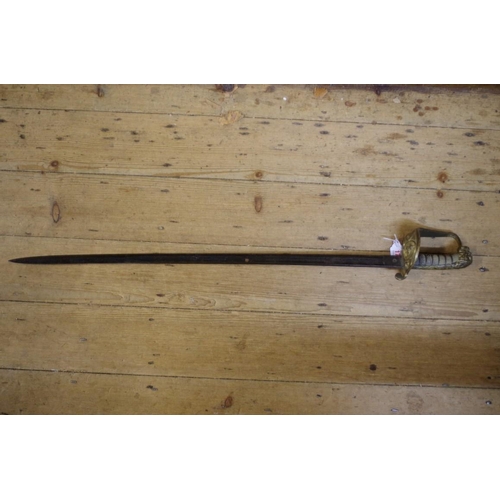 1764 - A Victorian 1891 pattern British Naval Officers sword, 80cm blade.