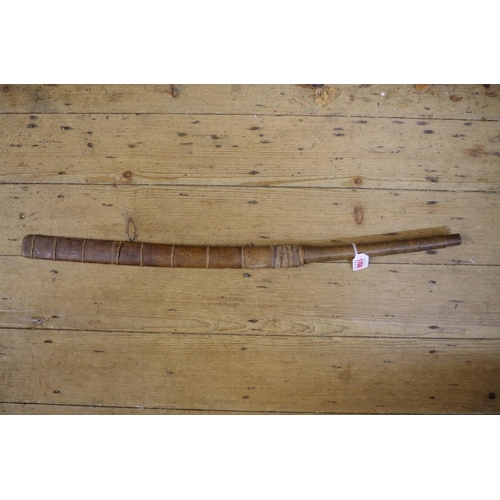 1768 - A Burmese dha and bamboo sheath, 47cm blade.