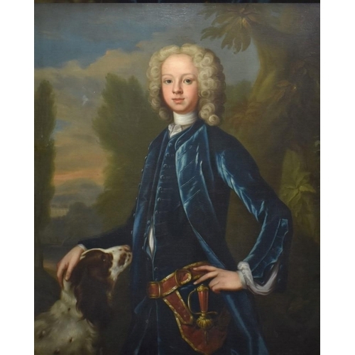 1706 - (HP) Circle of Jonathan Richardson, Sir Coventry Carew as a young man, with spaniel, Antony House be...