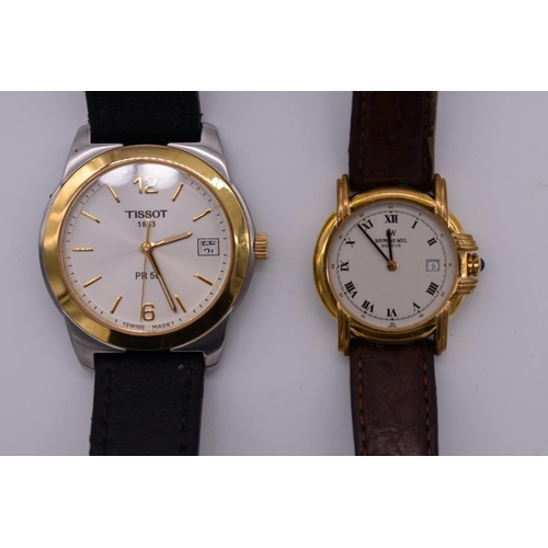 220 - A Tissot '1853 PR50' stainless steel and gold plated quartz wristwatch, on leather strap; together w... 