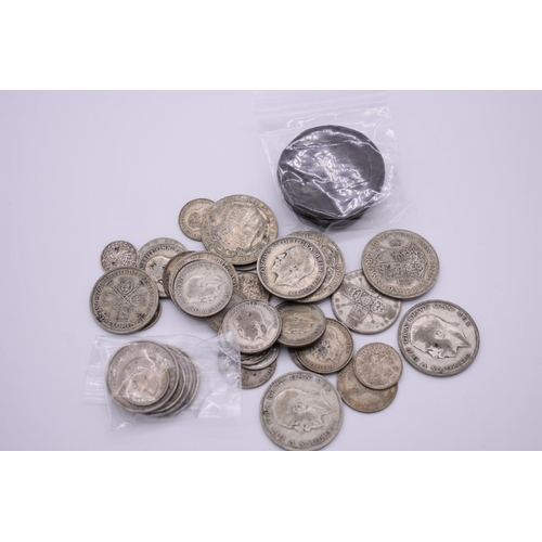 245 - Coins: a quantity of George V silver coinage, 211g; together with other UK coins.... 