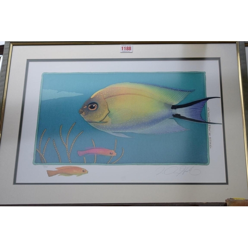 1188 - Jo Ann Hook, three pencil signed limited edition colour prints of tropical fish, largest two 31.5 x ... 