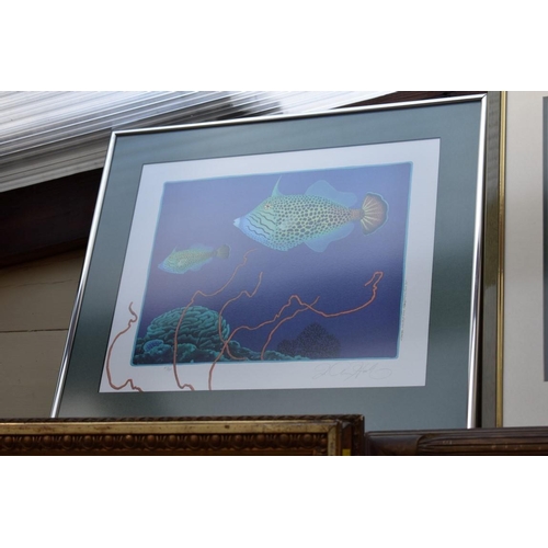 1188 - Jo Ann Hook, three pencil signed limited edition colour prints of tropical fish, largest two 31.5 x ... 