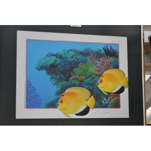 1189 - Jo Ann Hook, a pair of pencil signed limited edition colour prints of tropical fish, largest 23 x 31... 