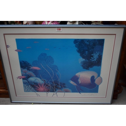 1191 - Jo Ann Hook, three pencil signed limited edition colour prints of tropical fish, largest 47 x 63cm. ... 