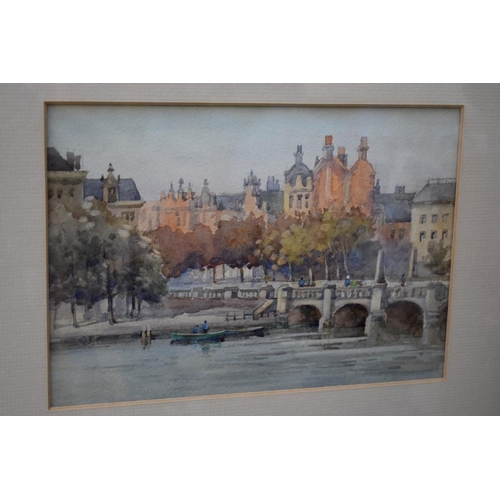 1193 - E M Southby, Continental city scenes, a pair, one signed, the other labelled verso, watercolour, 15 ... 