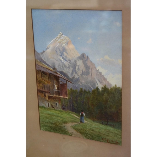 1194 - Italian School, 'Mount Antelao', indistinctly signed, watercolour and bodycolour, 25 x 18cm.... 