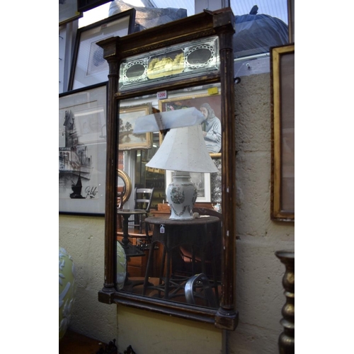 1200 - An early 19th century gilt frame pier mirror, with verre eglomise frieze, 81.5 x 46cm.... 