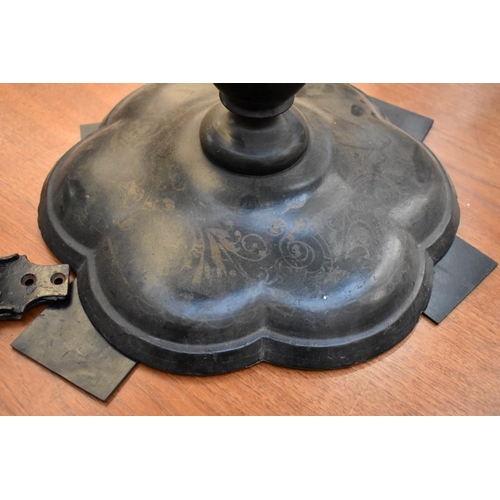 1234 - A Victorian papier mache tilt top tripod table, 65.5cm wide. 