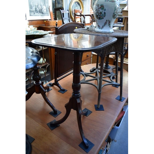 1235 - A 19th century mahogany adjustable tilt top tripod table, 43cm wide, (alterations).