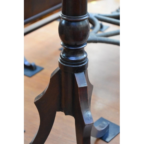 1235 - A 19th century mahogany adjustable tilt top tripod table, 43cm wide, (alterations).