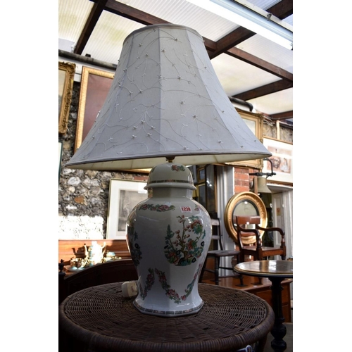 1239 - An Indian Tree pattern table lamp, height excluding fitting 39cm.