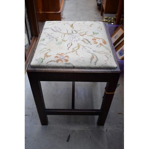 1245 - A George III mahogany stool, 46cm wide. 