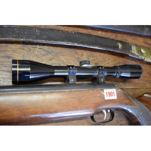 1901 - A Weihrauch HW 77 .22 underlever spring-piston air rifle, with Nikko Stirling Mountmaster 4x40 scope... 