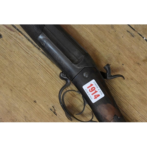 1914 - *WITHDRAWN FROM SALE* An antique single barrel percussion shotgun.