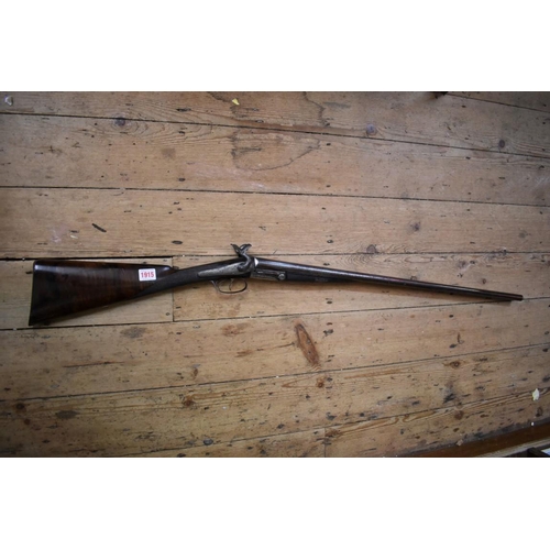 1915 - A J D Dougall's patent lockfast double barrelled pin fire black powder shotgun.