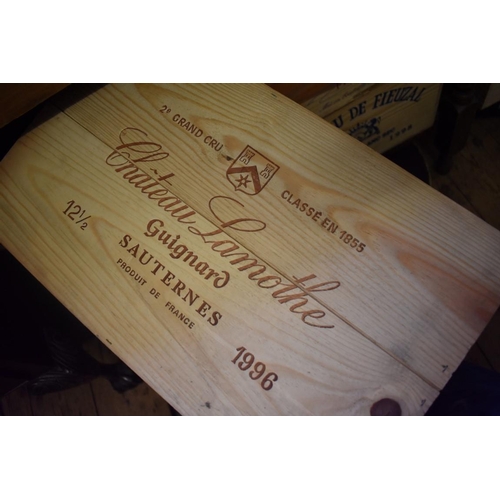 103 - A case of twelve 37.5cl bottles of Chateau Lamothe Guignard, 1996, 2nd Sauternes, in owc. (12)PLEASE... 